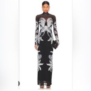 NWT Revolve AFRM Billie Maxi Dress in Noir Botanical sz S